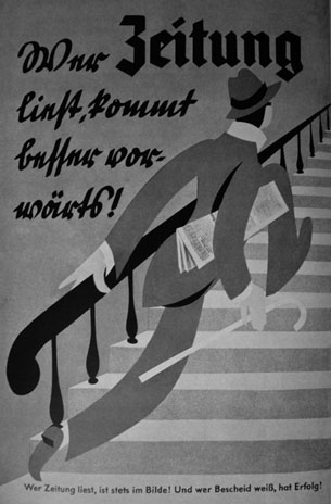 Plakat der „Gemeinschaftswerbung für die deutsche Zeitung“ 1936 unter dem Zwang der Reichspressekammer