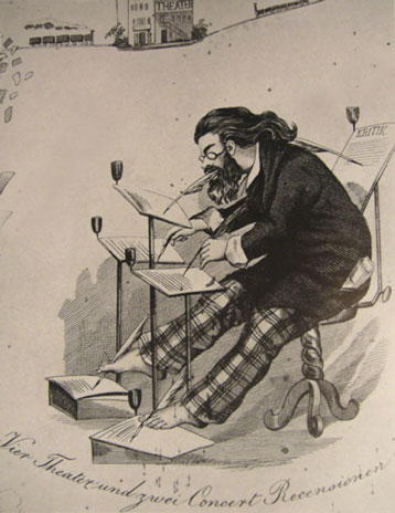 Der Theater- und Konzertkritiker, Karikatur von 1847
