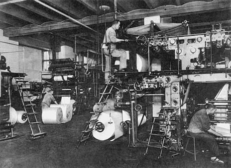 Rotationsmaschinen der Vorwärts-Druckerei in den 1920-er Jahren